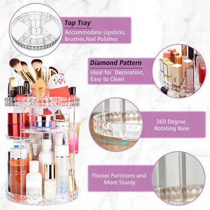 360 daimond makeup organizer