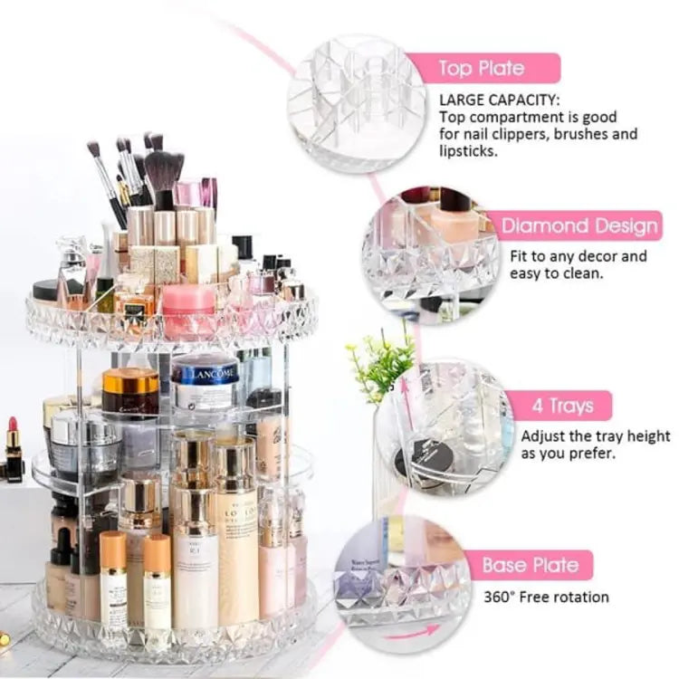 360 daimond makeup organizer