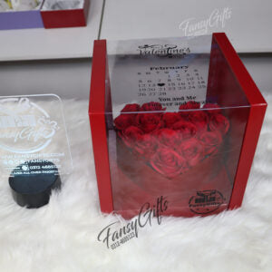 Fresh Roses Heart with Luxury Transparent Box