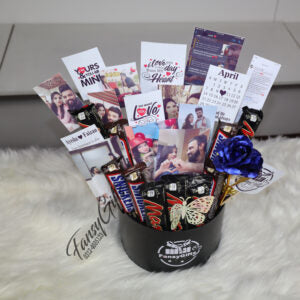 Chocolate Bouquet with Cards Pictures and Metal Flower