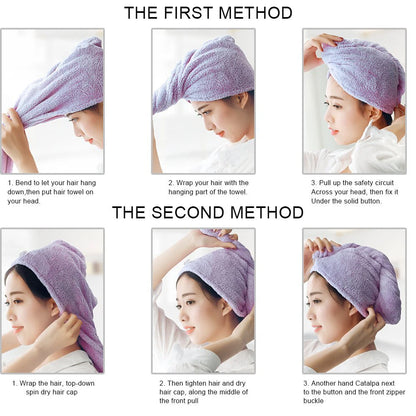 Head Hair Dry Towel Wrap