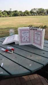 Luxury Fluffy Nikkah Certificate with Box And Customize Couple Pen