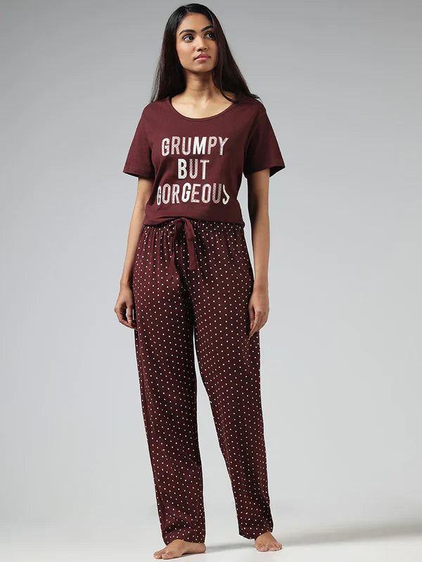 Grumpy Printed Night SuiT