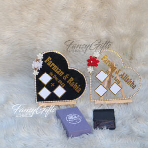 Acrylic Heart Nikkah Thumb Board With Stand And Stamp