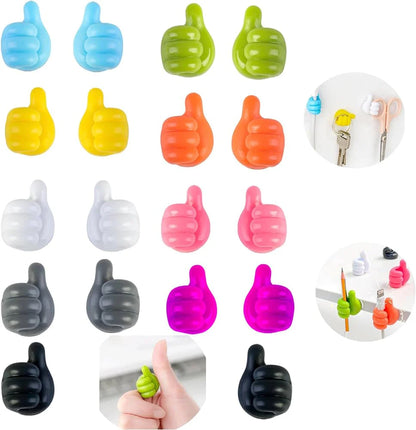 2Pcs Self Adhesive Wall Thumb Hook (Random Colors)