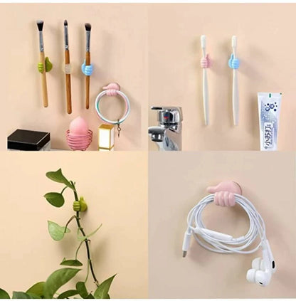 2Pcs Self Adhesive Wall Thumb Hook (Random Colors)