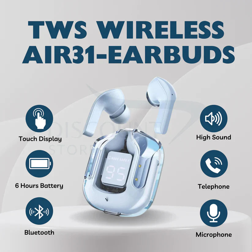 TWS Wireless Transparent Bluetooth Earbuds(Random Colour)