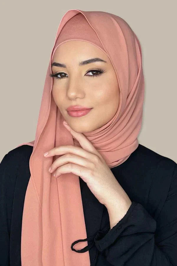 2-in-1 Chiffon Hijab with Attached Cap