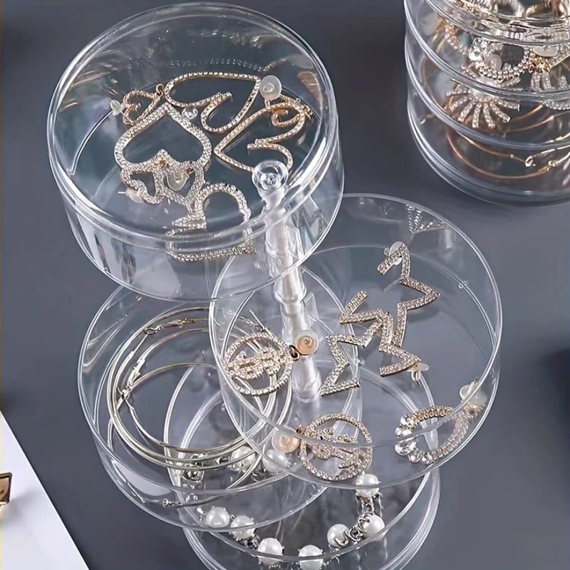 Transparent Rotating Jewelry Storage Organizer Box