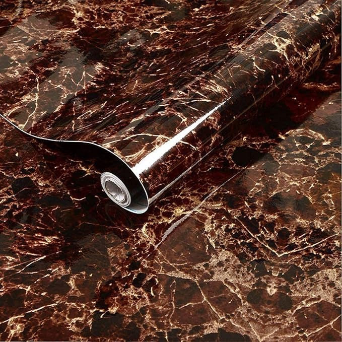 Waterproof Brown Marble Sheet 60cm x 2m