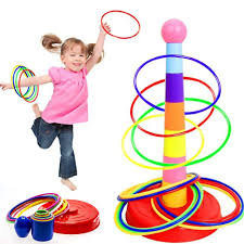 Children Ring Toss Game Set Rainbow