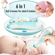 6 In 1 Safe Electric Baby Nail Trimmer, Baby Nail File Kit, Additional Replacement Heads