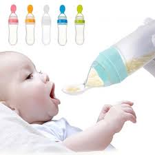 Silicone Baby Feeding Bottle with Spoon Feeder