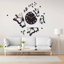 Butterflies and Stars Wall Clock for Homes and Offices