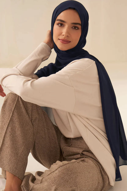 2-in-1 Chiffon Hijab with Attached Cap